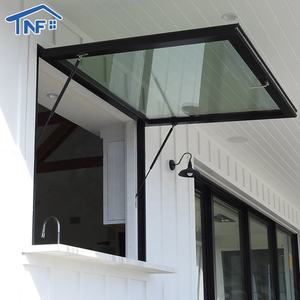Modern avustralya katlanır dikey Bar restoran itme Flip pencere alüminyum alaşım çerçeve gaz payandası paslanmaz çelik ekran mutfak - Product Image 5