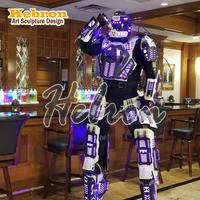 Costume de robot lumineux LED personnalisé pour adulte, idéal pour spectacle, DJ, fête dansante, avec gants laser Tron à fil électroluminescent