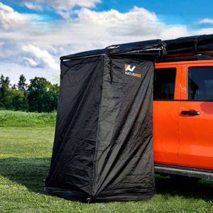 Houmu Alüminyum Tavan Tipi SUV Dört Mevsim Oxford Çadır, Düz Destekli Tip Hızlı Otomatik Açılır ve Duş Kullanımlı Özelliklere Sahip - Product Image 1