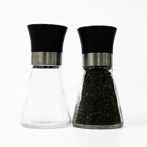 Mini moulin manuel d'assaisonnement de 90ml corps en verre noyau en céramique salière <span class=keywords><strong>et</strong></span> poivrière noire moulin à épices - Product Image 3