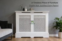 Cache-radiateur en MDF blanc laqué de qualité supérieure OEM/ODM pour marques de décoration intérieure européennes et américaines, meuble de radiateur moderne de taille moyenne