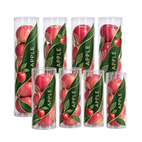 Tube transparent personnalisé pour pommes, en PET et PP de qualité alimentaire, imprimé, recyclable, emballage en tube cylindrique en plastique, conteneur pour fruits frais