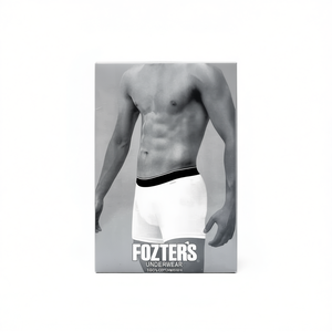 Fozters – Lot de 10 boxers pour hommes, taille mi-haute, 100 % coton, blanc, taille adulte, respirant, design uni - Product Image 1
