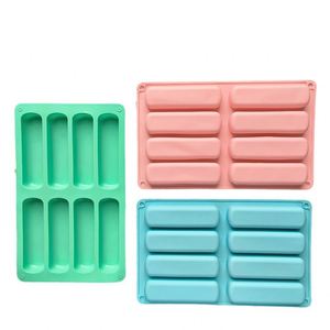 Moule en silicone pliable personnalisé pour barres de chocolat, 8 cavités, forme rectangulaire, pour mousses, bonbons, biscuits, pâtes à sucre, pâtes d'avoine, pâtisseries - Vente en gros - Product Image 6