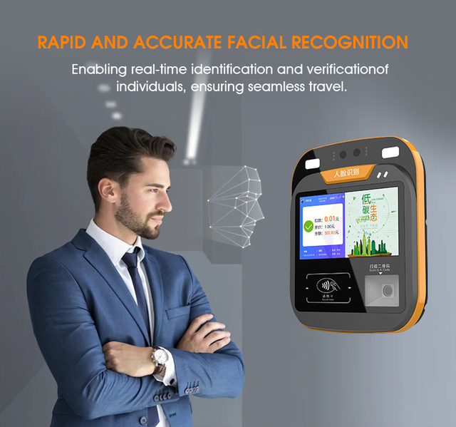 RAKINDA 7-inch Vehicle Payment Terminal with Palm Scanning & QR Code Bus Payment Validator Android 11 4G GPS