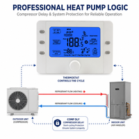 Termostato para Bomba de Calor con Batería o Alimentación CA 20-28V; Relé de Alta Capacidad de 15A, Control por Aplicación WiFi y Programación Semanal para Hogares