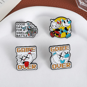 Clásico videojuego <span class=keywords><strong>Cuphead</strong></span> broche dibujos animados aventura juego aleación insignia fiesta regalo esmalte Pin - Product Image 6