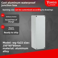 Boîtier en aluminium moulé sous pression avec revêtement en poudre FA22, boîte de jonction 250x80x80mm, étanchéité et câblage extérieur, Chine continentale