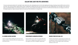 Lumière de vélo MONTEER 8000S V2.0, 8000 lumens LED, télécommande, lumière de vélo VTT, batterie rechargeable 7,2 V 10 000 mAh, conduite nocturne - Product Image 5