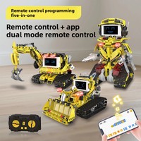 Kit de construction de robot RC STEM 5 en 1, ABS, DIY, télécommande via application, programmation, camion d'ingénierie, blocs de construction, jouet de construction