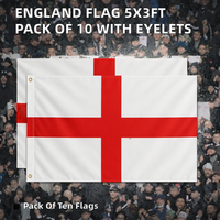 Drapeau d'Angleterre 5x3 pieds, croix de Saint George, drapeaux nationaux en polyester durable avec œillets pour les fans de football, décorations, événements sportifs