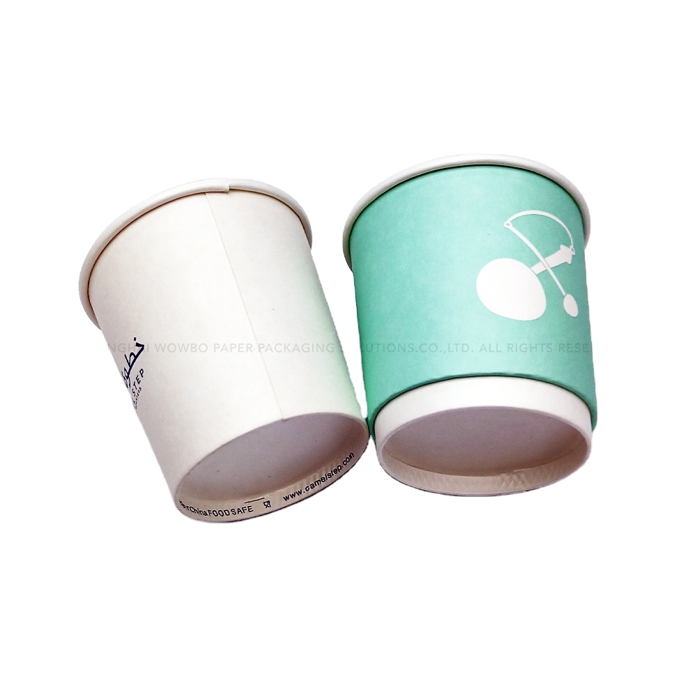 Customized logo Pattern Printed Single Wall Double Wall Beverage Packaging Coffee Smoothies Yogurt Delivery Kraft Paper Cup