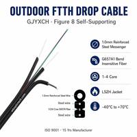 Cable de Fibra Óptica para Exteriores FTTH GJYXCH de 1-4 Hilos G657A1, Cable Aéreo Autoportante Tipo 8 LSZH, Precio de Fábrica al Por Mayor