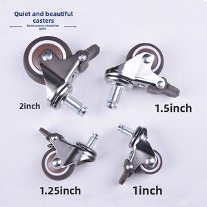 Abdominal Muscle Disc <strong>Wheel</strong> <strong>with</strong> Spring Clamp and Synthetic Rubber 1.5-Inch Swivel Casters for Hairdressing Chair &amp; Work <strong>Stool</strong> - Product Image 3
