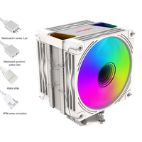 Ventilateur de refroidissement CPU ARGB 120 mm, refroidisseur d'air, 6 caloducs, 2 ventilateurs, 4 broches PWM, 5 V, 3 broches, Intel LGA2011 1200 1700 115X AM4, refroidisseur de processeur