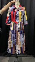 Nouvelle Robe Plissée à Manches Longues Fleurie pour Femme, Mode Africaine Décontractée Automne