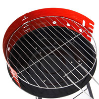 Grils de barbecue à charbon de bois portables légers rouges de 14 "pour les barbecues de pique-nique de camping en plein air avec pare-vent