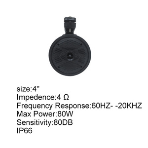 New 4 Inch IP66 Waterproof Aluminium <b>Tower</b> <b>Speakers</b> H-6104 Rotatable 360 Degree Swivel Bracket Two-Way Audio Crossover - Product Image 4