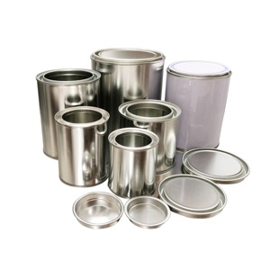 Lon thiếc nhỏ tròn 250ml, loại có nắp kín, trống, dùng đựng sơn hoặc nến - Product Image 4
