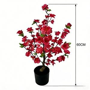 Planta Artificial de Flor de Durazno en Maceta, Bonsái Artificial de Flor de Durazno, Planta en Maceta con Flor de Durazno - Product Image 2