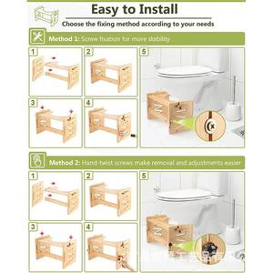 เก้าอี้ไม้ปรับระดับได้สำหรับห้องน้ำ ใช้ในบ้าน - Product Image 2