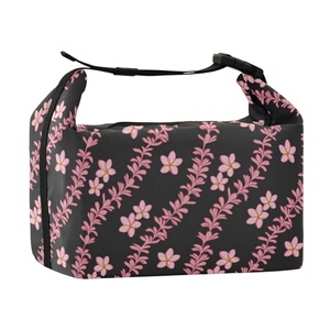 Sacs isothermes pliables à bandoulière Aloha en nylon durable, motif Puakenikeni rose Hawaï, à ouverture large, pour boîtes à lunch - Product Image 2