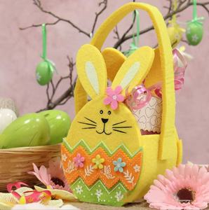 DAMAI <b>Easter</b> Bunny Felt Basket <b>Bag</b> - Kids Candy Tote Gift <b>Bag</b> for Party Decorations Holiday Handled Basket for Egg Hunt Gifts - Product Image 4