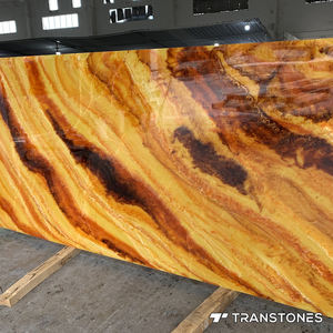 Ttranstones alabastro amarillo ónix para panel de pared interior color miel piedra artificial retroiluminada para pared - Product Image 4