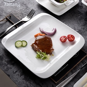Taitang Cixuan restaurante de estilo inglés de cena de <span class=keywords><strong>porcelana</strong></span>/blanco vajilla <span class=keywords><strong>platos</strong></span> cuadrados - Product Image 5