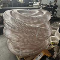 Tuyau spiralé en fil d'acier PU, flexible, corrugué, pour l'évacuation des gaz, la ventilation, l'économie d'énergie, anti-corrosion, haute extensibilité, tuyau anti-poussière PU de 100 mm