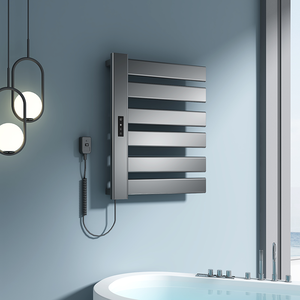 Sèche-serviettes électrique intelligent en or rose avec étagère pliable mobile, <span class=keywords><strong>radiateur</strong></span> <span class=keywords><strong>mural</strong></span> moderne pour <span class=keywords><strong>salle</strong></span> <span class=keywords><strong>de</strong></span> <span class=keywords><strong>bain</strong></span> - Product Image 2