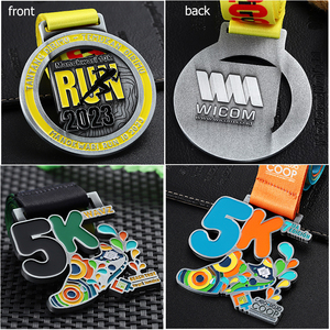 Medaglia Personalizzata Argento Antico Maratona Manokwari 5k 10k Corsa Produttore di Medaglie su Misura con Nastro - Product Image 2