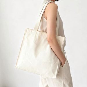 Sac fourre-tout pliable personnalisé en coton naturel, écologique, pour livres et courses - Product Image 4