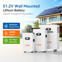Système de batterie solaire domestique 15 kWh tout-en-un avec onduleur et batterie au lithium LiFePO4 51,2 V sur roues, 8000 cycles