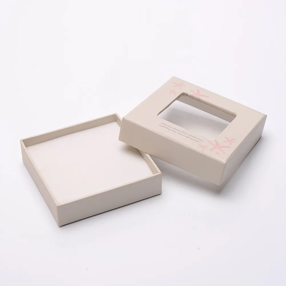 Deckel und Basis Geschenk Verpackung Braun Papier Box mit Sichtfenster