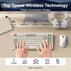 Teclado Mecánico Personalizado MCHOSE <span class=keywords><strong>X75</strong></span> V2 Tri-Modo, 75%, Intercambiable en Caliente, para Juegos, en Inglés, USB Tipo-<span class=keywords><strong>C</strong></span>, Venta al Por Mayor - Product Image 2