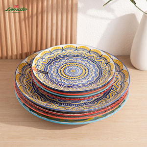 Plato Hondo y Poco Profundo LOMATO Ecológico de Porcelana Esmaltada, Pintado a Mano con Esmalte de Colores, Estilo Bohemio, 7.5 y 10.5 Pulgadas - Product Image 6