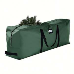 Sac de rangement pour sapin de Noël en tissu Oxford 600D, anti-poussière, imperméable, avec poignées renforcées et double fermeture éclair - Product Image 4