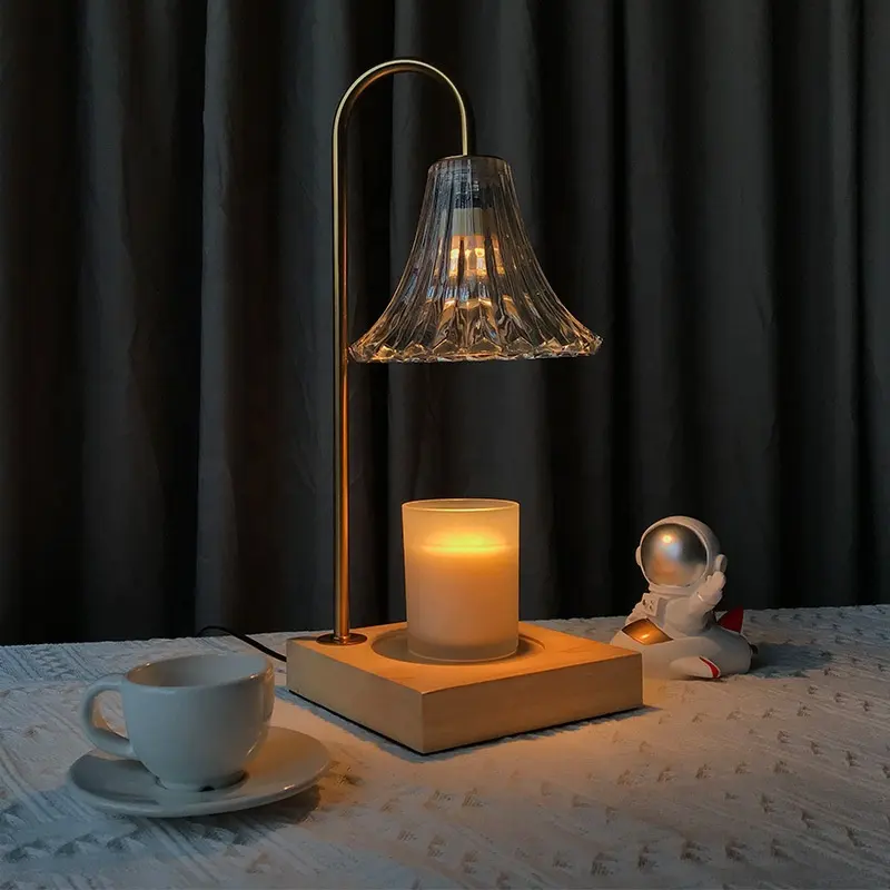 촛불 따뜻한 램프 Dimmable 촛불 램프 나무 자료 왁스 녹는 따뜻한 전자 촛불 녹는 램프 향기로운 Bougie 항아리 미국