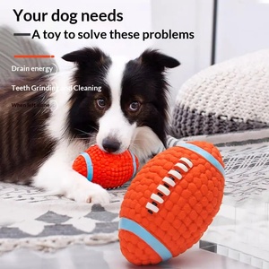 Giocattolo Interattivo per Cani a Forma di Palla da Rugby, in Lattice, Sonoro, Lavabile, Resistente ai Morsi, Gioco per Consumare Energia - Product Image 3