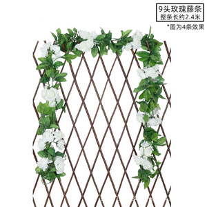 Guirlande de roses artificielles, guirlande de fleurs de roses artificielles avec feuilles pour la décoration de la maison, de l'arche de mariage, du jardin et du plafond - Product Image 6