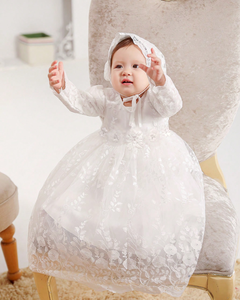 0-24M bordado niñas pequeñas vestidos princesa <span class=keywords><strong>bautizo</strong></span> vestido bebé fiesta vestido <span class=keywords><strong>traje</strong></span> - Product Image 2