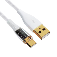 Nuevo Cable USB de Transferencia de Datos y Carga Rápida con Conector USB 3.0 Tipo-C y USB-A, Material TPE, Pantalla Digital y Conductor de Cobre Puro