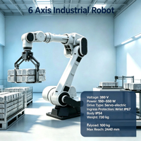 Robot industriel 6 axes ZDGT10024, charge utile de 100 kg, portée de 2440 mm, précision de ±0,1 mm pour la manutention lourde