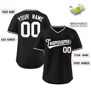 Maillot de softball personnalisé noir et blanc, style classique, authentique, pour l'extérieur - Product Image 2
