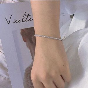 Xinfly Waterproof Women Jewelry 18K White Gold Luxury Classic 0.74ct Natural Diamond Simple Tennis <b>Bracelet</b> Fashion <b>Bangle</b> - Product Image 2