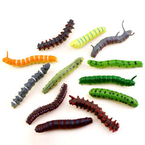 มุกตลกพลาสติกลายแมลงขนาดเล็กหนอนผีเสื้อของเล่นของขวัญวันฮาโลวีนสำหรับเด็กโมเดลแมลงพลาสติกหนอนผีเสื้อขนาดเล็ก - Product Image 1