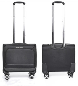 <strong>Small</strong> 16\" Trolley Laptop Bag Case <strong>Black</strong> 4 Spinner Wheels Lightweight Flyer Board Carry-On <strong>Suitcase</strong> for Pilots Business Travel - Product Image 4