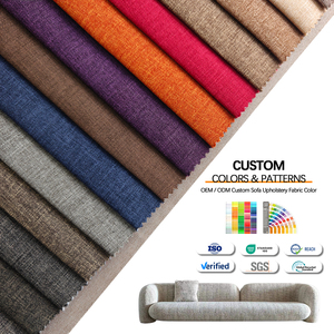 Tissu d'ameublement durable et écologique, imperméable et ignifuge, polyester chenille, style uni, housse de canapé tissée Dobby - Product Image 3