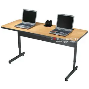 Tables de bureau d'ordinateur PC robustes, hauteur réglable, cadre métallique, Table d'ordinateur de bureau pour 2 personnes